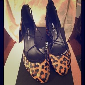 NWT Kenneth Cole cheetah print calf hair shoes